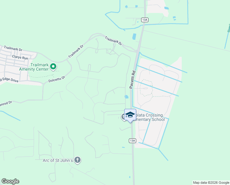map of restaurants, bars, coffee shops, grocery stores, and more near 2699-2881 Pacetti Road in Saint Augustine