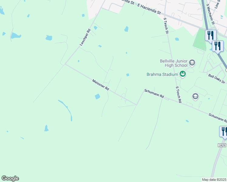 map of restaurants, bars, coffee shops, grocery stores, and more near 1772 Meissner Road in Bellville