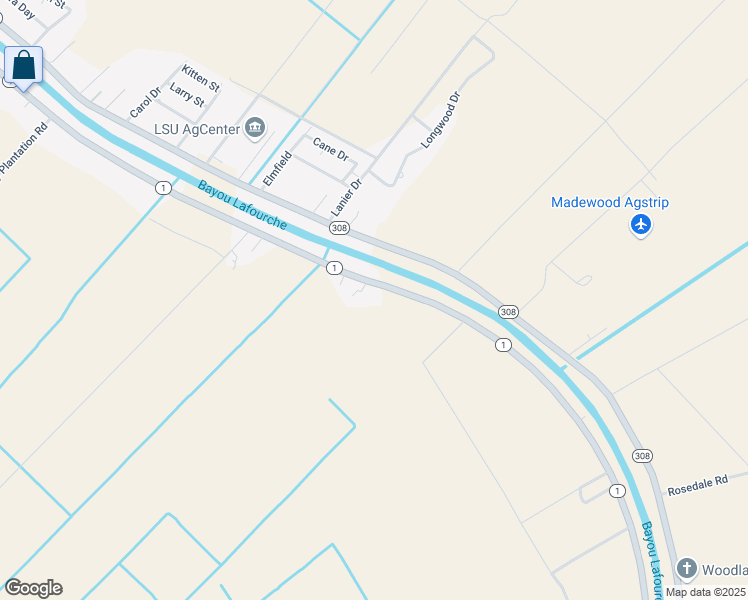map of restaurants, bars, coffee shops, grocery stores, and more near 4371 Louisiana 1 in Napoleonville