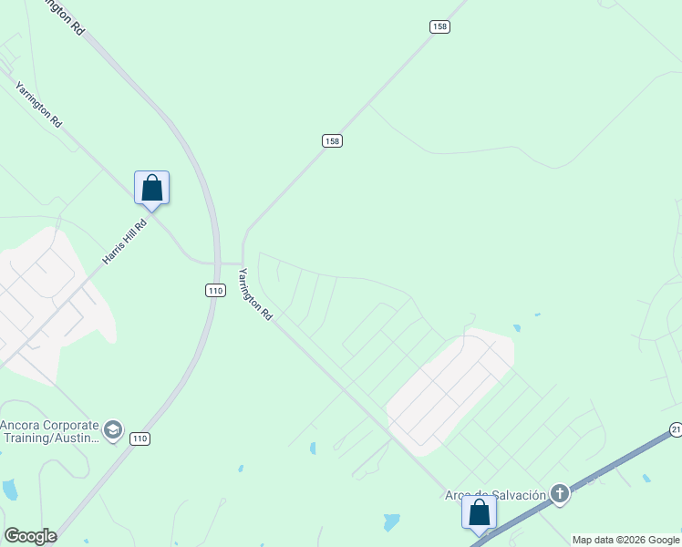 map of restaurants, bars, coffee shops, grocery stores, and more near Yarrington Road in San Marcos