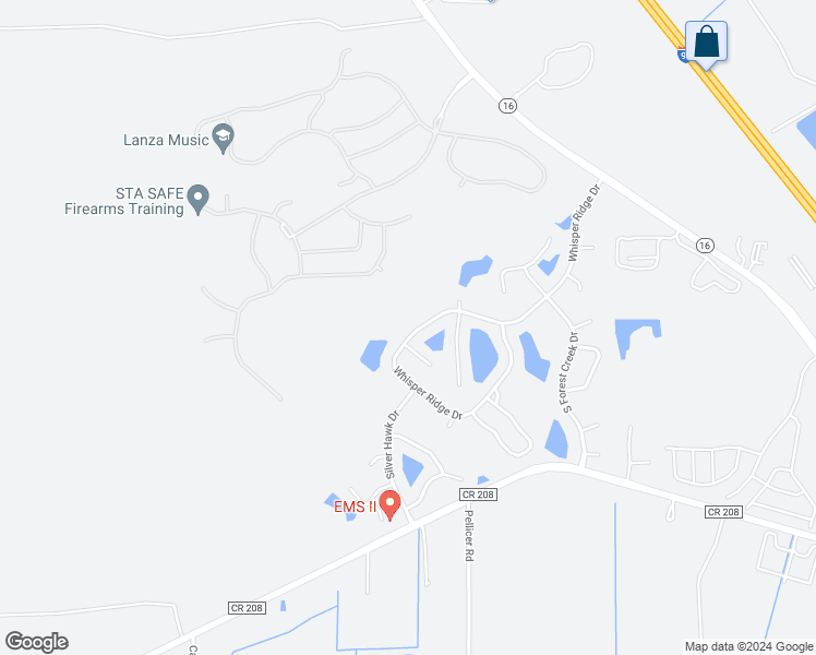 map of restaurants, bars, coffee shops, grocery stores, and more near 237 Whisper Ridge Drive in St. Augustine