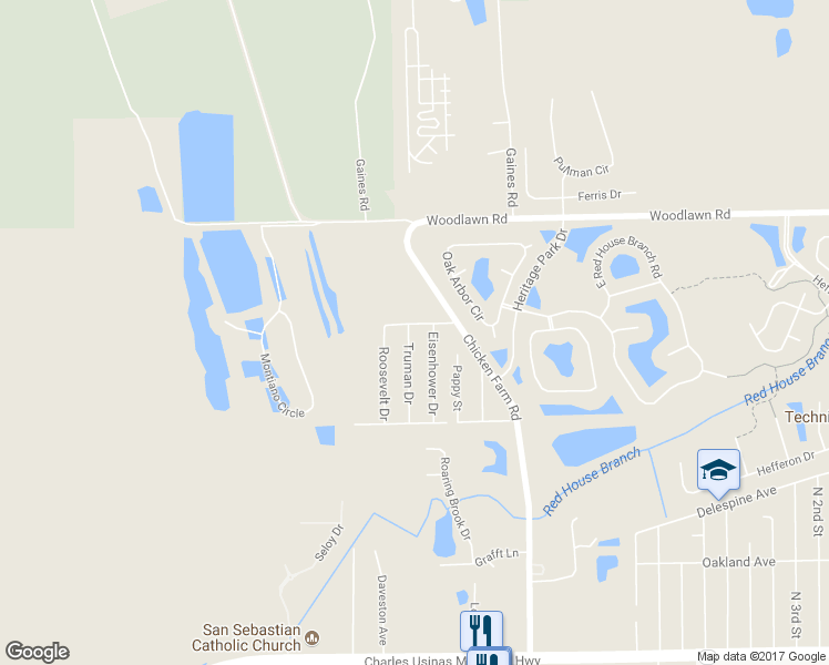 map of restaurants, bars, coffee shops, grocery stores, and more near 1300 Truman Drive in Saint Augustine