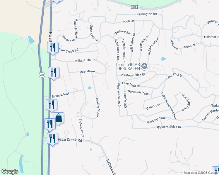 map of restaurants, bars, coffee shops, grocery stores, and more near 3011 Indian Hills Drive in Spring Branch