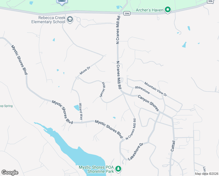 map of restaurants, bars, coffee shops, grocery stores, and more near 292 Secret Way in Spring Branch