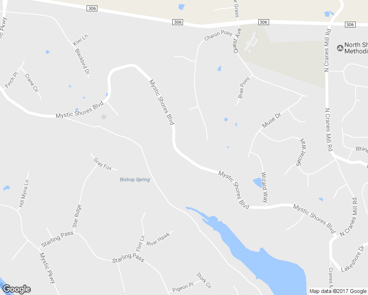 map of restaurants, bars, coffee shops, grocery stores, and more near 570 Mystic Shores Blvd in Spring Branch