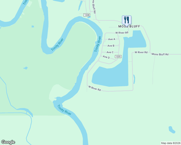 map of restaurants, bars, coffee shops, grocery stores, and more near 753 County Road 1333 in Liberty