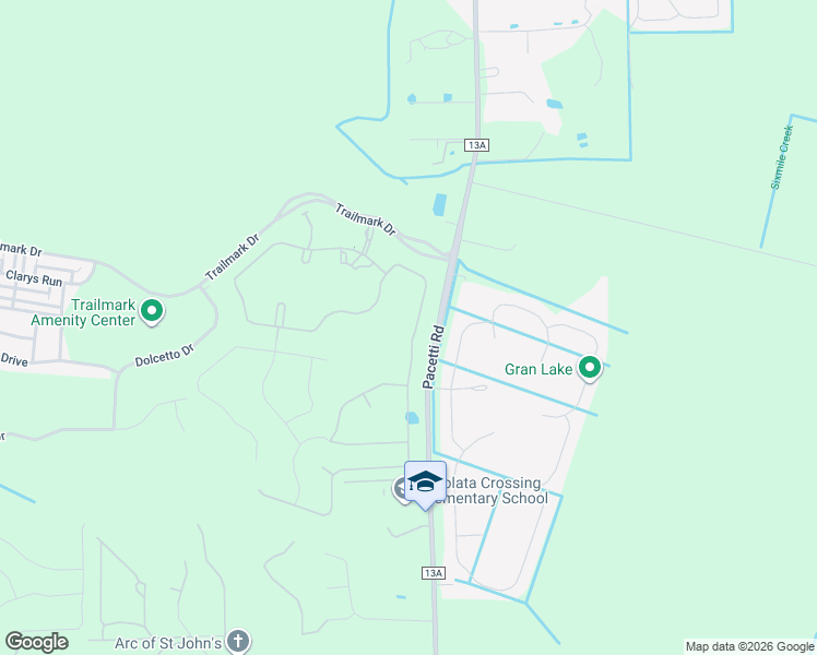 map of restaurants, bars, coffee shops, grocery stores, and more near 2699-2881 Pacetti Road in St. Augustine