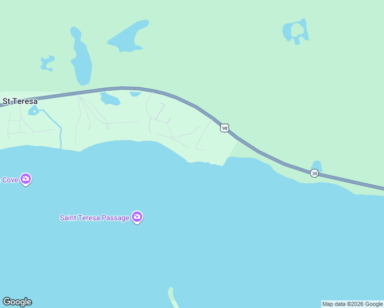map of restaurants, bars, coffee shops, grocery stores, and more near 248 Bay North Court in Panacea