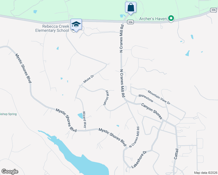 map of restaurants, bars, coffee shops, grocery stores, and more near 292 Secret Way in Spring Branch