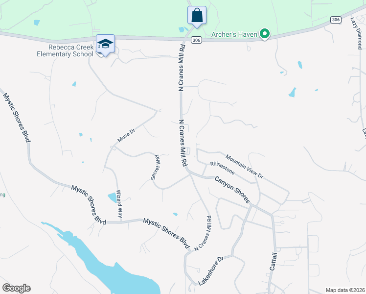 map of restaurants, bars, coffee shops, grocery stores, and more near 23463 North Cranes Mill Road in Spring Branch