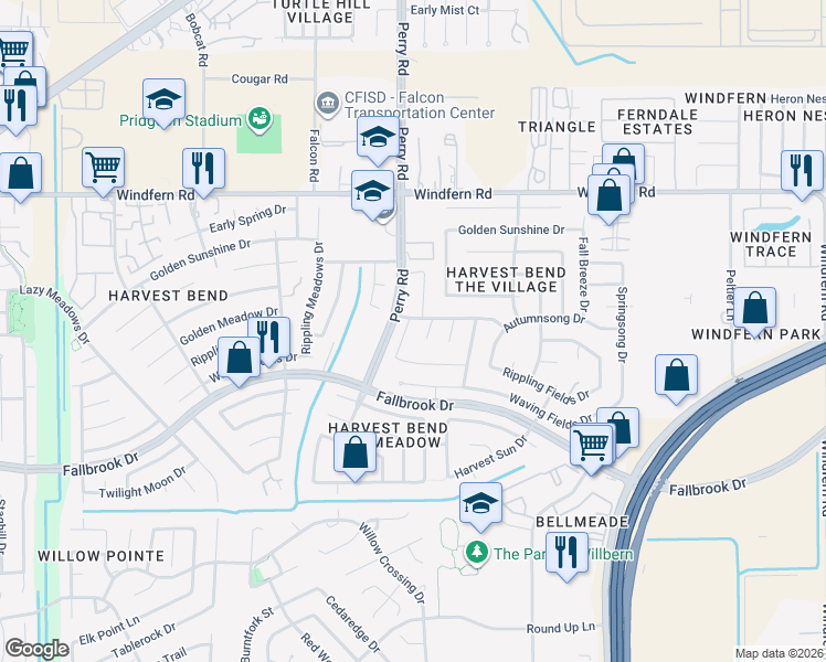map of restaurants, bars, coffee shops, grocery stores, and more near 11102 Opatrny Meadows Lane in Houston