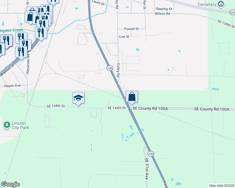 map of restaurants, bars, coffee shops, grocery stores, and more near 1601-1603 Highway 100 in Starke