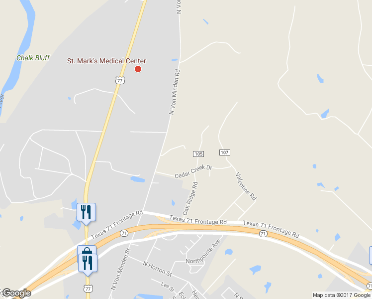 map of restaurants, bars, coffee shops, grocery stores, and more near 2022 North Von Minden Road in La Grange