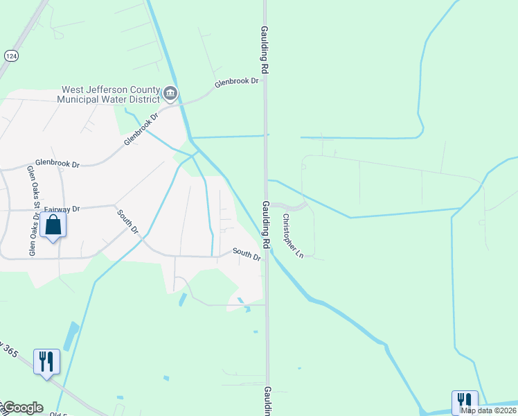 map of restaurants, bars, coffee shops, grocery stores, and more near 10798 Gaulding Road in Beaumont