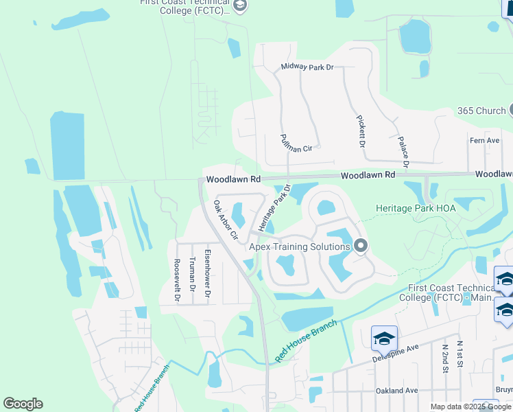 map of restaurants, bars, coffee shops, grocery stores, and more near 829 Oak Arbor Circle in St. Augustine