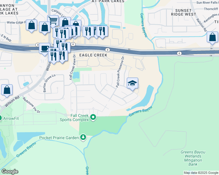 map of restaurants, bars, coffee shops, grocery stores, and more near 14623 Diane Manor Lane in Humble