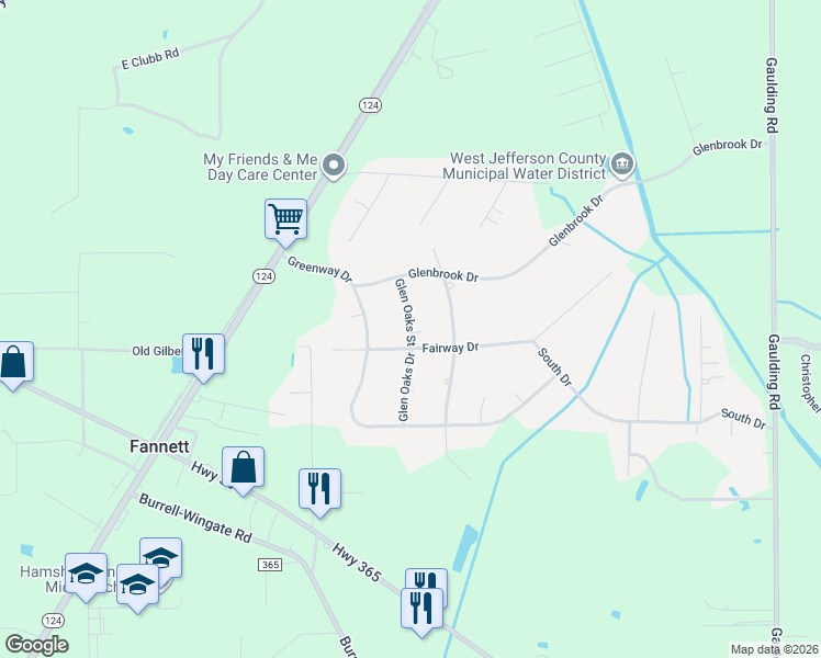 map of restaurants, bars, coffee shops, grocery stores, and more near 10783 Glen Oaks Street in Beaumont