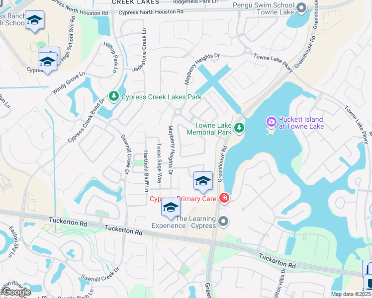 map of restaurants, bars, coffee shops, grocery stores, and more near 10602 Grace Hollow Drive in Cypress