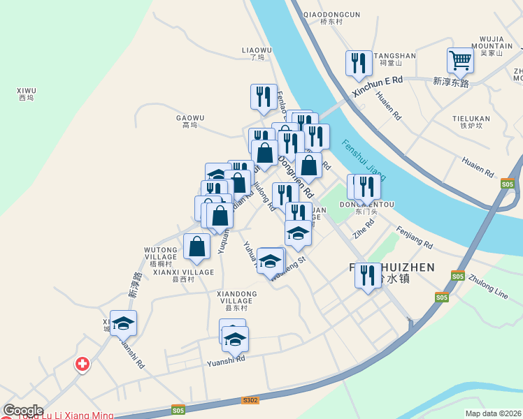 map of restaurants, bars, coffee shops, grocery stores, and more near 23 Yu Hua Lu in Hang Zhou Shi