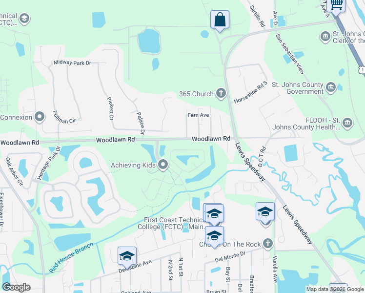 map of restaurants, bars, coffee shops, grocery stores, and more near 90 Evernia Street in St. Augustine