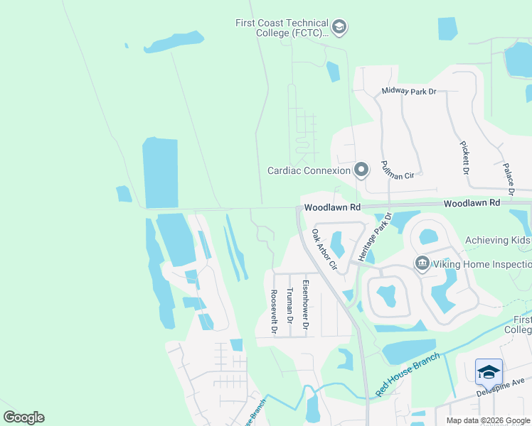 map of restaurants, bars, coffee shops, grocery stores, and more near 1110X Woodlawn Road in St. Augustine