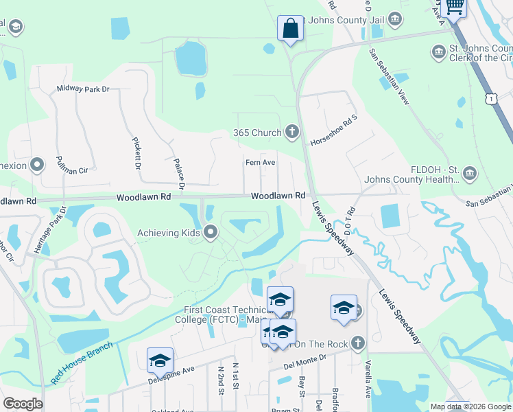 map of restaurants, bars, coffee shops, grocery stores, and more near 90 Evernia Street in St. Augustine