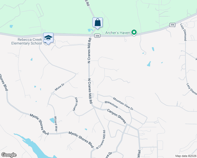 map of restaurants, bars, coffee shops, grocery stores, and more near 930 Rhinestone in Canyon Lake