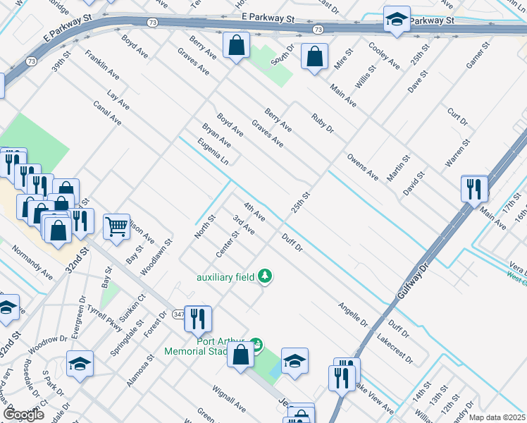 map of restaurants, bars, coffee shops, grocery stores, and more near 2632 4th Avenue in Groves