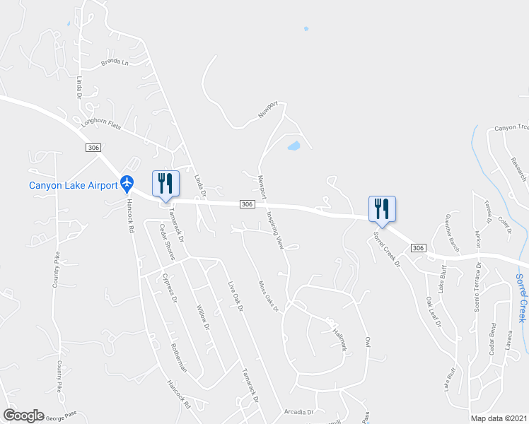 map of restaurants, bars, coffee shops, grocery stores, and more near 1010 Inspiring View in Canyon Lake