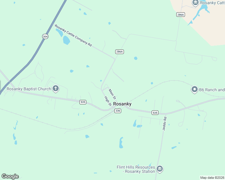 map of restaurants, bars, coffee shops, grocery stores, and more near 111 Main Street in Rosanky