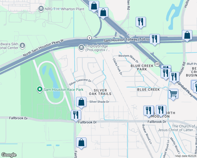map of restaurants, bars, coffee shops, grocery stores, and more near 6538 Signal Point Lane in Houston
