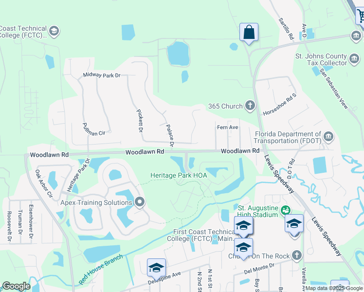 map of restaurants, bars, coffee shops, grocery stores, and more near 66 Oakley Drive in St. Augustine Beach