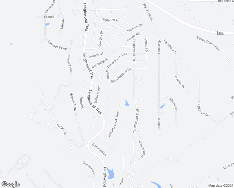 map of restaurants, bars, coffee shops, grocery stores, and more near 1513 Winding Creek Trail in Spring Branch