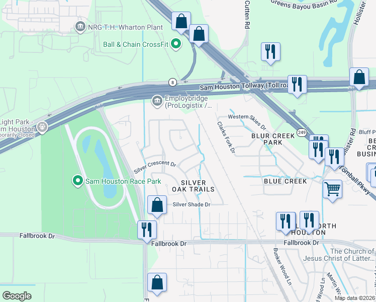map of restaurants, bars, coffee shops, grocery stores, and more near 6514 South Gena Lee Drive in Houston