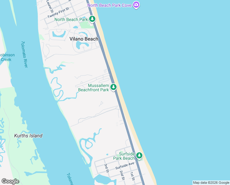 map of restaurants, bars, coffee shops, grocery stores, and more near 3380 Coastal Highway in St. Augustine