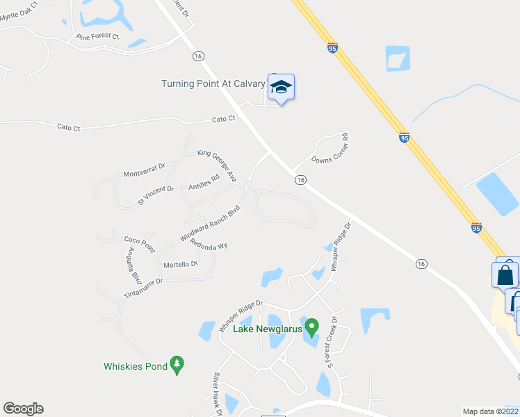 map of restaurants, bars, coffee shops, grocery stores, and more near 566 Saint Kitts Loop in St. Augustine