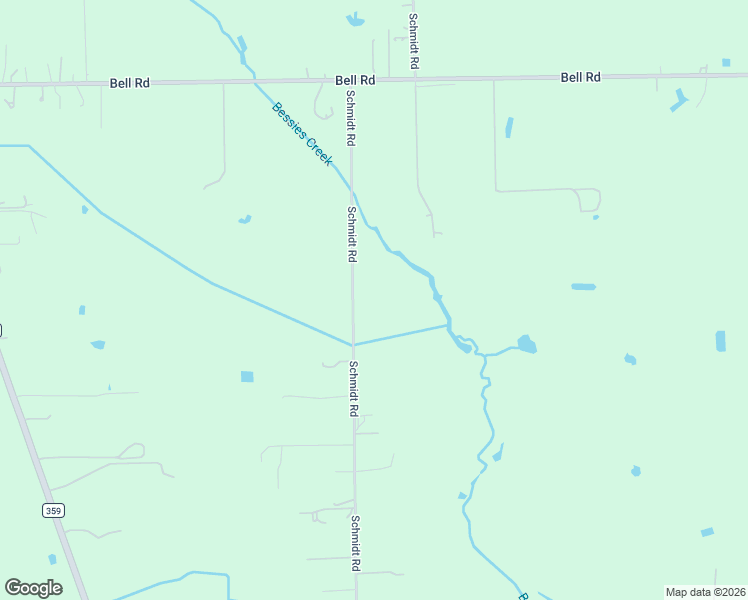 map of restaurants, bars, coffee shops, grocery stores, and more near Schmidt Road in Waller