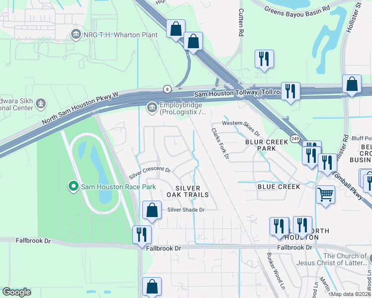map of restaurants, bars, coffee shops, grocery stores, and more near 6514 South Gena Lee Drive in Houston