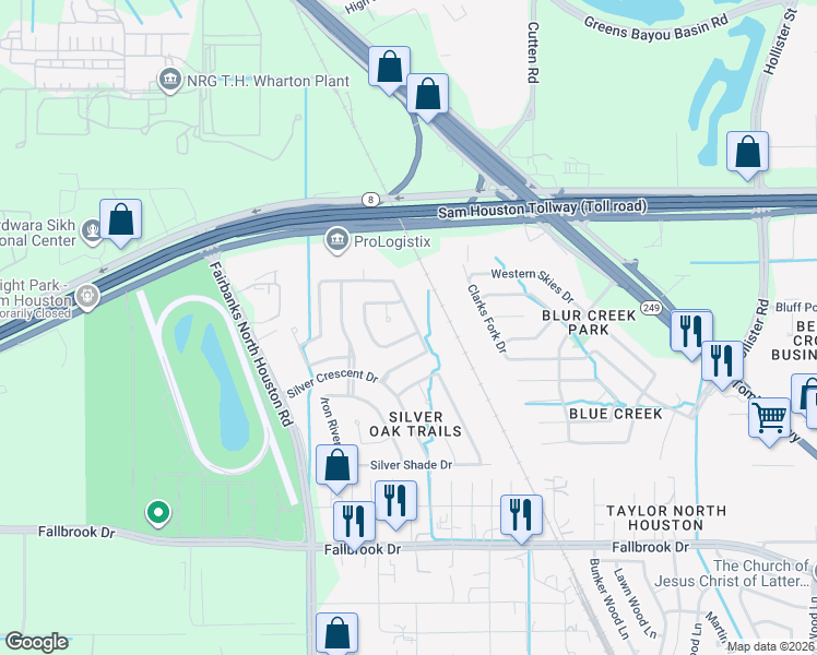 map of restaurants, bars, coffee shops, grocery stores, and more near 6514 South Gena Lee Drive in Houston