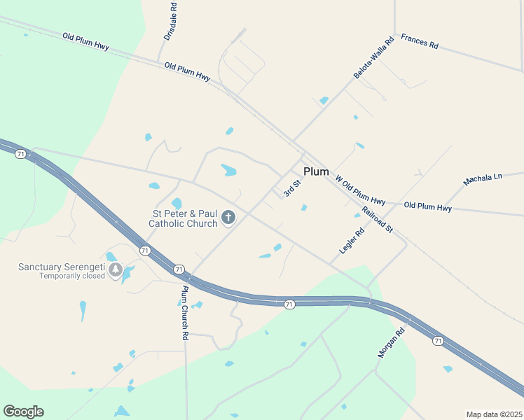 map of restaurants, bars, coffee shops, grocery stores, and more near 6700 Texas 220 Loop in La Grange
