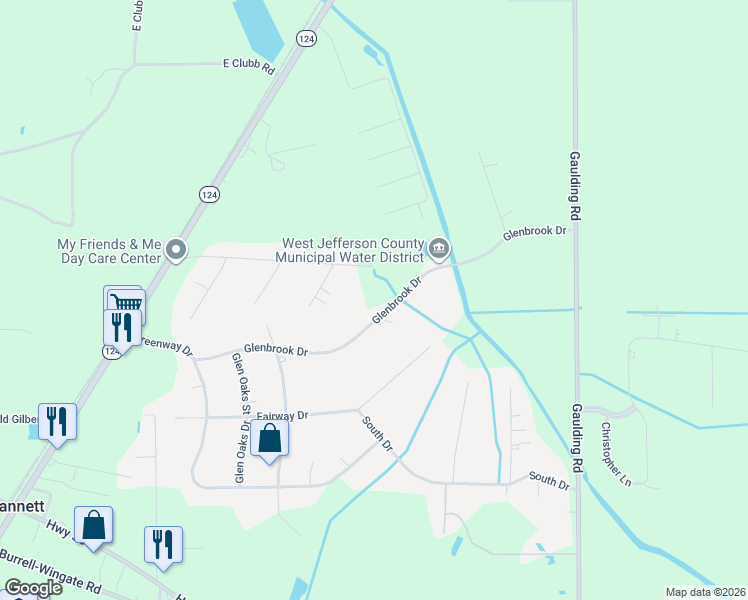 map of restaurants, bars, coffee shops, grocery stores, and more near 8166 Glenbrook Drive in Beaumont