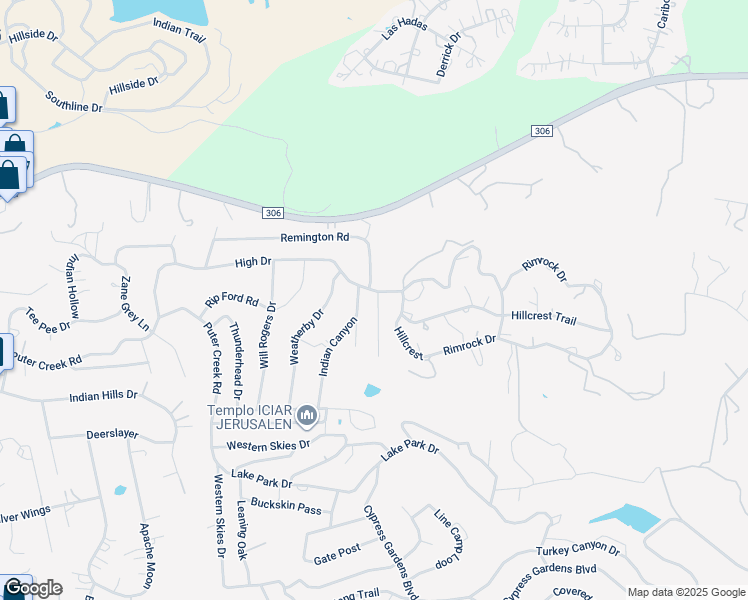 map of restaurants, bars, coffee shops, grocery stores, and more near 412 Lakeway in Spring Branch