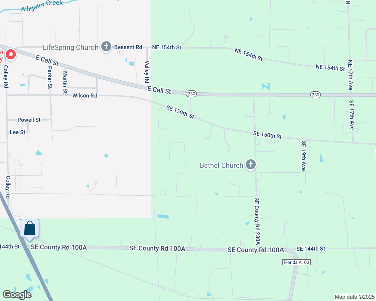 map of restaurants, bars, coffee shops, grocery stores, and more near 14895 Southeast 25th Avenue in Starke