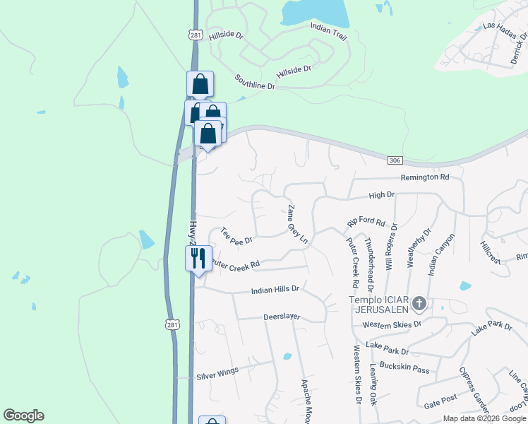 map of restaurants, bars, coffee shops, grocery stores, and more near 1090 Indian Hollow in Spring Branch