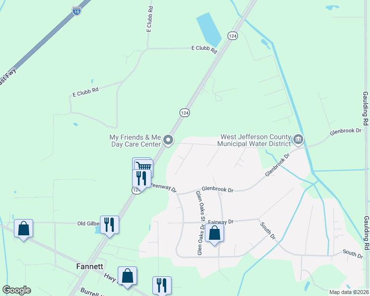 map of restaurants, bars, coffee shops, grocery stores, and more near 8416 Oakdale Drive in Beaumont