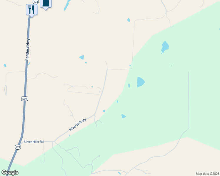 map of restaurants, bars, coffee shops, grocery stores, and more near 319 Silver Hills Road in Kerrville