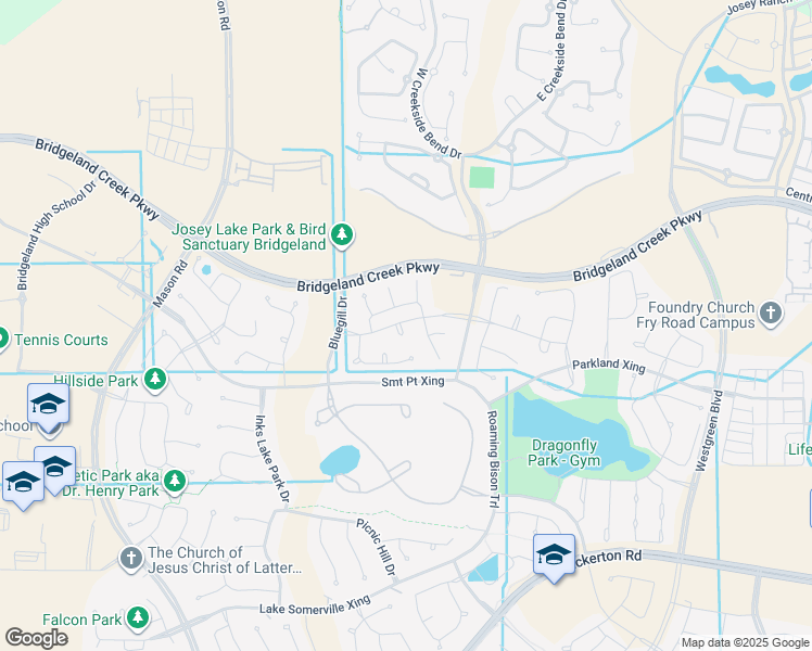map of restaurants, bars, coffee shops, grocery stores, and more near 16114 Swift Fox Court in Cypress