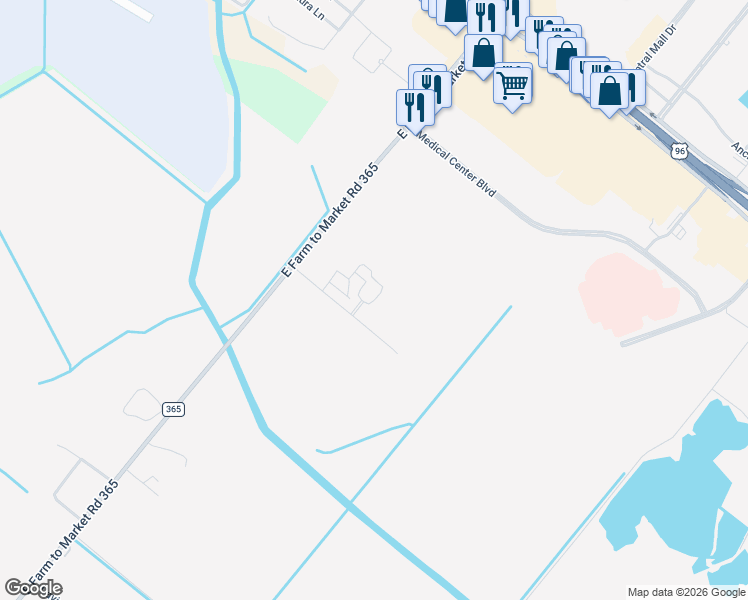 map of restaurants, bars, coffee shops, grocery stores, and more near 8580 Park Central Boulevard in Port Arthur