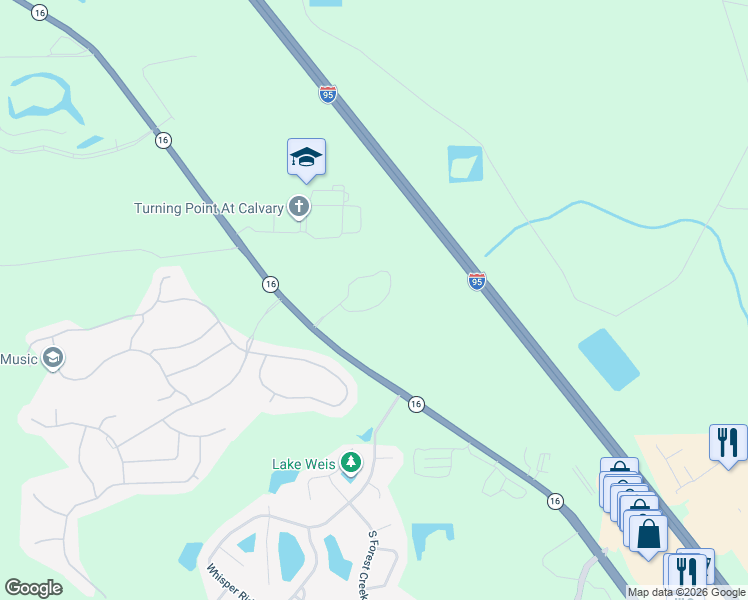 map of restaurants, bars, coffee shops, grocery stores, and more near 378 Downs Corner Road in St. Augustine