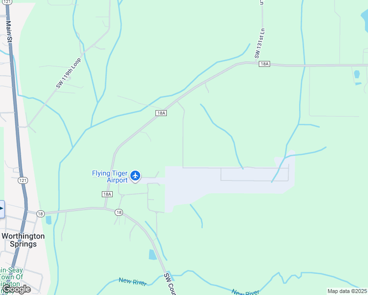 map of restaurants, bars, coffee shops, grocery stores, and more near in Worthington Springs